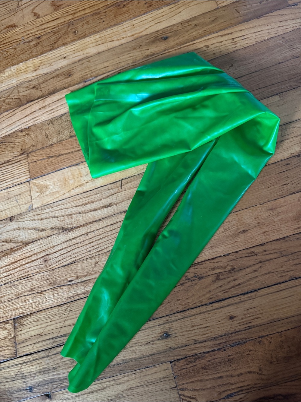 Brand new vex latex open toe stirrup stockings lime green thigh highs